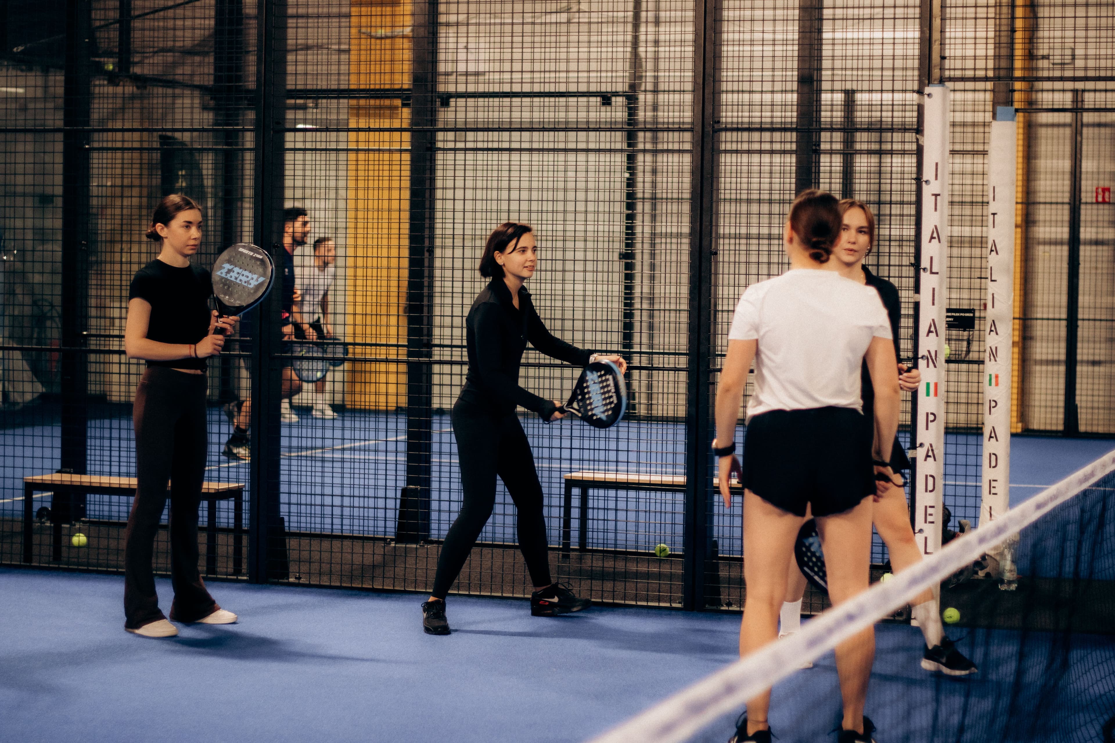 Padel player on court