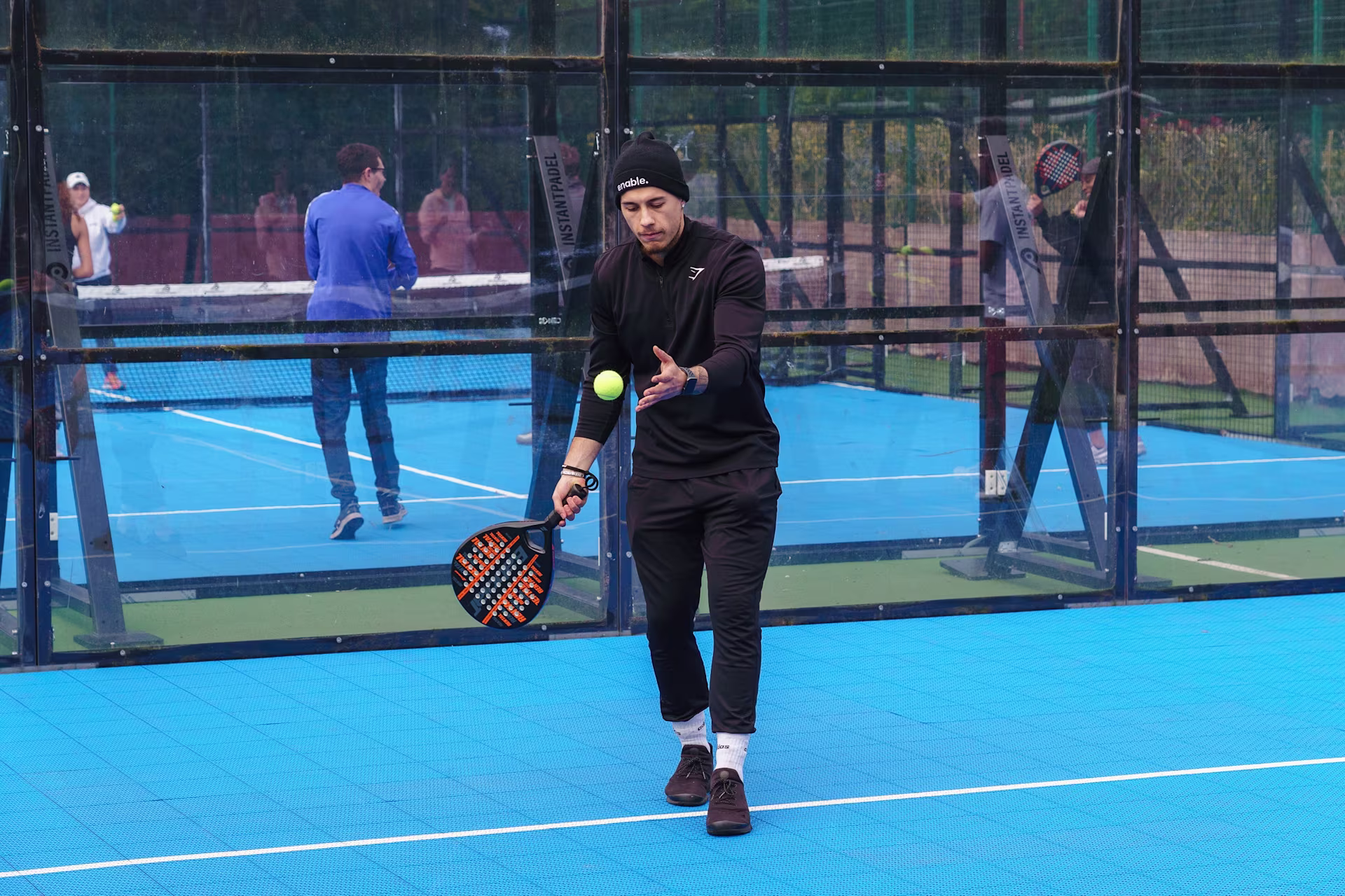 Padel player during an Americano match