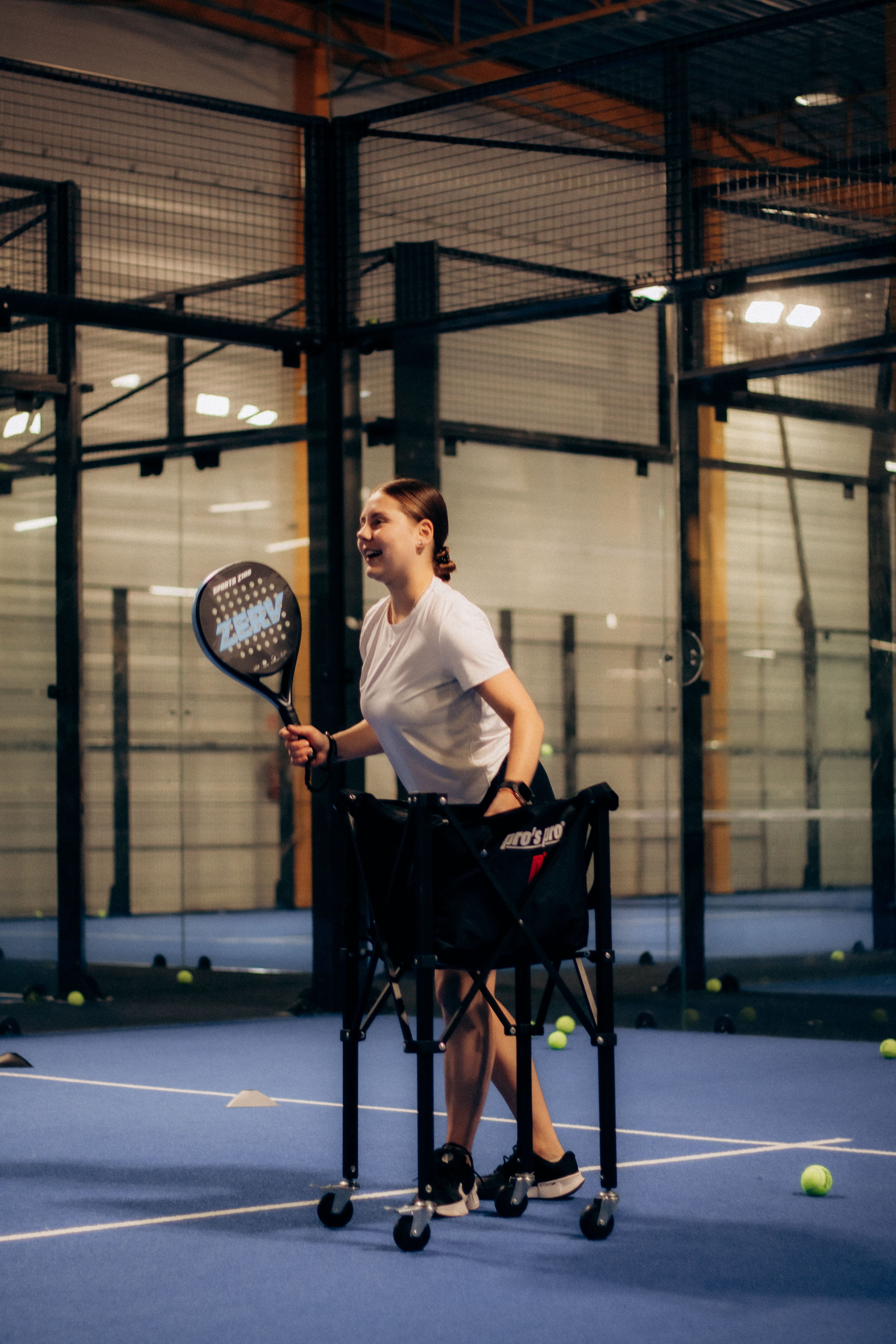 Padel coach running a group session